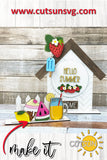 Hello Summer Add-on for the Interchangeable House and Fence Shelf decor SVG FILE