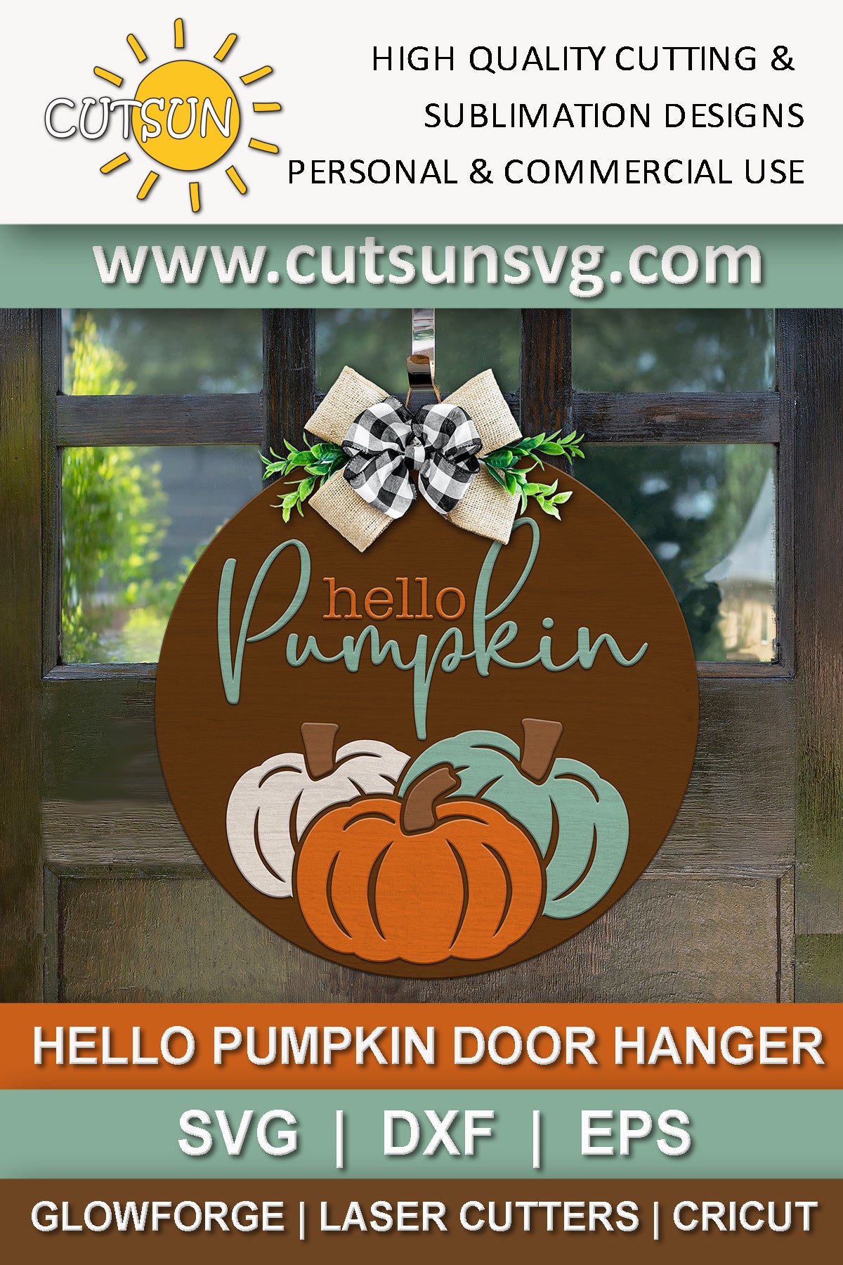 Pumpkins door hanger SVG
