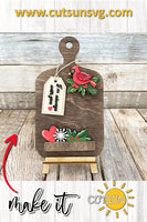 Christmas Add-on and Interchangeable Cutting board decor SVG - Cardinal bird "I'm always with you"