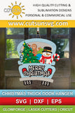 Christmas truck door hanger SVG cut file