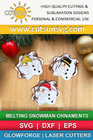Melted snowmen ornaments SVG digital download