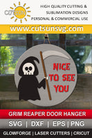Grim reaper Halloween door hanger SVG