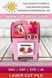 Valentine's day chocolate candy box - SVG digital download for use with laser cutters
