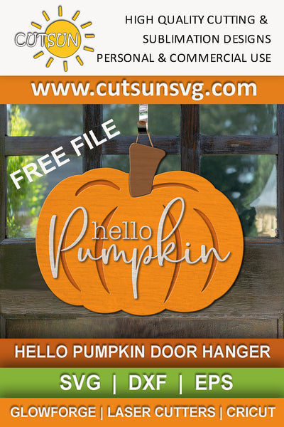 Hello Pumpkin door hanger SVG | Pumpkin door sign SVG FREEBIE – Cutsunsvg