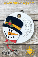 Snowman Countdown to Christmas Ornament SVG