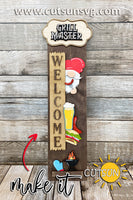 Grill Master porch sign add-on with a free Interchangeable Porch leaner SVG Gnome vertical sign SVG Father's day porch decor Laser cut file