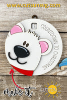 Cute Polar bear Countdown to Christmas Ornament SVG