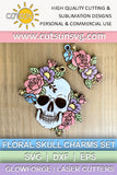 Floral skull charm & magnet SVG bundle
