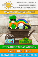 St Patrick's day SVG Add-on for Interchangeable Farmhouse Truck / Garden Wheelbarrow SVG Leprechaun svg Laser cut file Glowforge svg