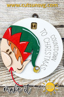 Christmas Elf Countdown to Christmas Ornament SVG