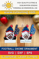 Football gnome Ornament SVG Laser cut file Football SVG Gnome svg Football ornament svg Christmas ornament svg