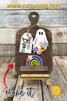 Hey Boo Groovy ghost Add-on and Interchangeable Cutting board decor SVG