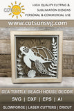 Beach house Wall decor Sea turtle shadow box Glowforge SVG Laser cut file Cricut SVG