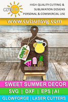 Sweet Summer Add-on and Interchangeable Cutting board decor SVG Glowforge SVG Laser cut file
