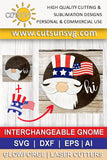 Interchangeable Round Gnome door hanger SVG Summer Gnome svg Patriotic Gnome svg Add-on Gnome Hi Door sign svg Glowforge SVG Laser cut file