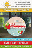 Hello Summer Strawberries Door hanger SVG