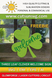 Clover Welcome door hanger St Patrick's day SVG FREE FILE