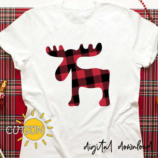 Reindeer Plaid SVG | Deer Buffalo plaid svg | Deer svg