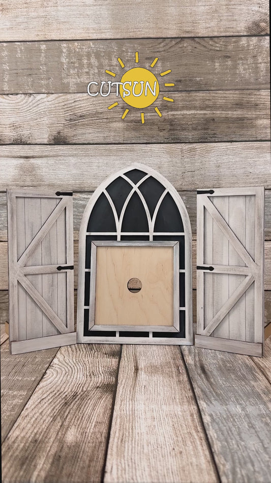 Spring Flower Window Interchangeable Add-On SVG – Layered Floral Panels with Butterflies – Laser Cut Digital File