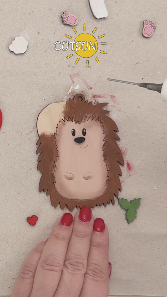 Christmas Hedgehog Ornament SVG – Woodland Animal Laser Cut File