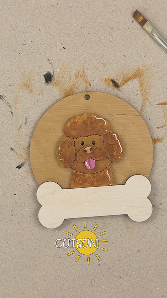 Personalized Poodle Christmas Ornament SVG | Layered Dog Ornament Laser Cut File | Holiday Pet Decoration Digital Download (Copy)