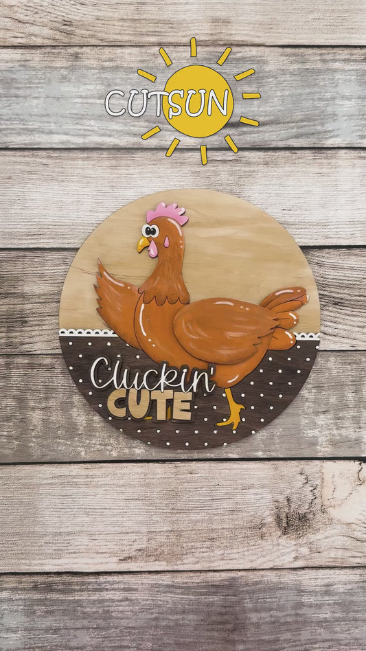 Interchangeable Chicken Door Hanger SVG Bundle – 14 Seasonal Add-Ons + Base File | Laser Cut Files for Door Signs