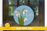 Spring welcome sign with three snowdrops SVG digital download