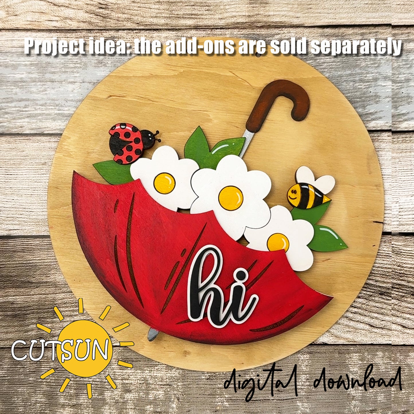 Interchangeable Upside Down Umbrella Door Hanger Base SVG for Laser Cutters | Digital Download