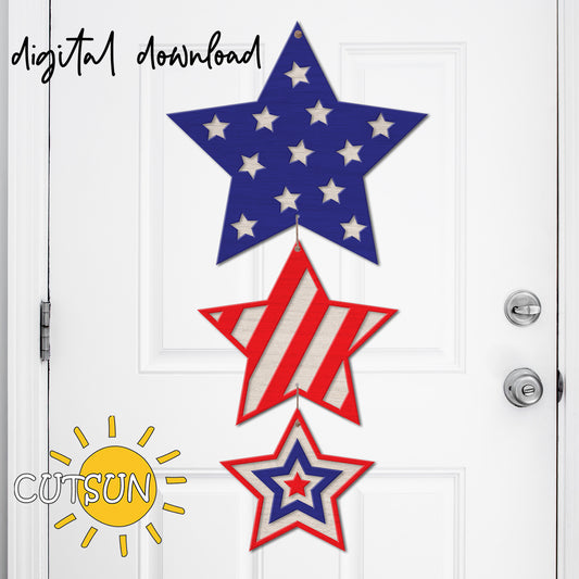 Patriotic Door hanger SVG | Stars door hanger SVG