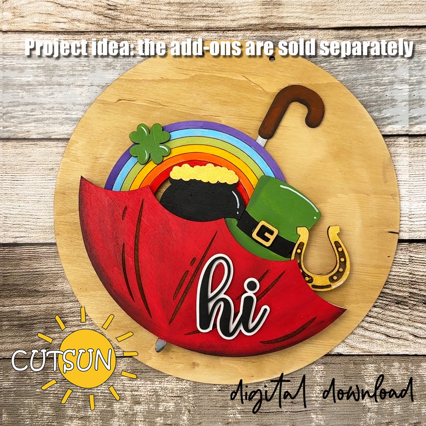 Interchangeable Upside Down Umbrella Door Hanger Base SVG for Laser Cutters | Digital Download