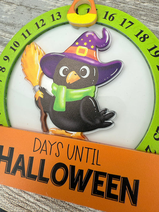 Cute Witch Crow Halloween Countdown SVG & Print Files – Laser Cut ornament