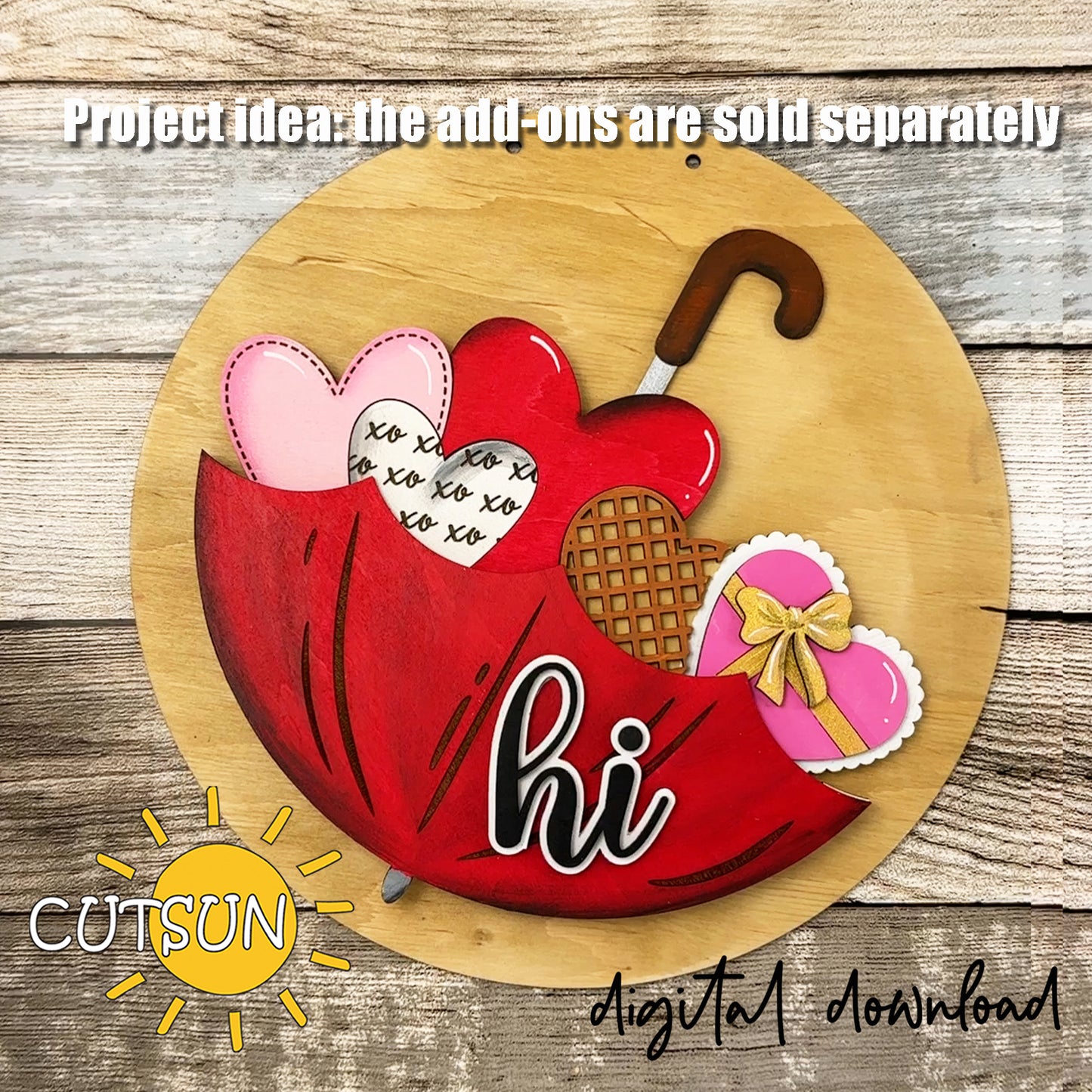 Interchangeable Upside Down Umbrella Door Hanger Base SVG for Laser Cutters | Digital Download