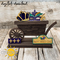 Mardi Gras Add-on for Interchangeable Farmhouse Truck / Garden Wheelbarrow SVG Laser cut file