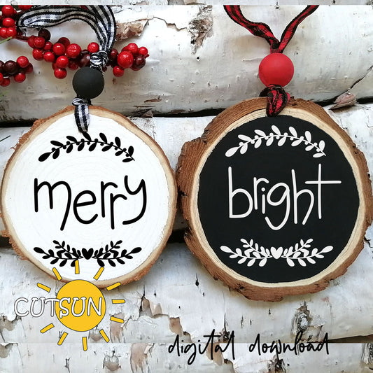 Christmas Ornaments SVG Bundle Hand lettered Christmas words