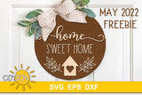 Home Sweet Home Door hanger Free SVG
