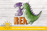 3 Rex Dino sublimation design | Cute Dinosaur sublimation