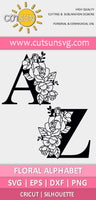 Floral Alphabet SVG