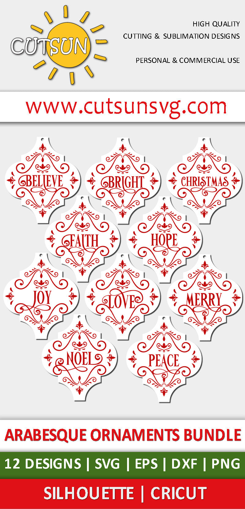 Arabesque Tile Christmas Words