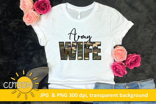 Army wife sublimation design 