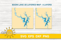 3D Layered Badin Lake depth map - 4 layers
