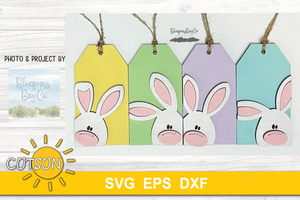 Easter basket tags with bunnies