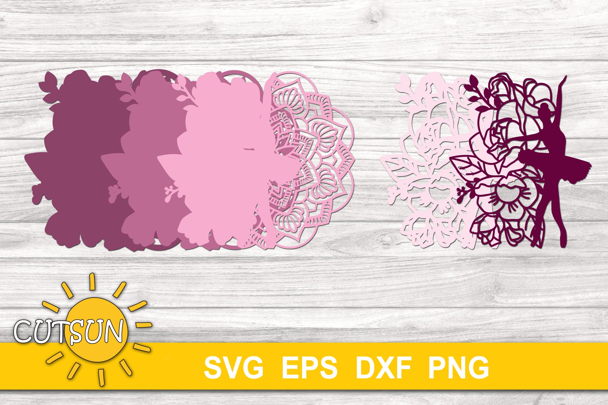 3D Layered Ballerina SVG