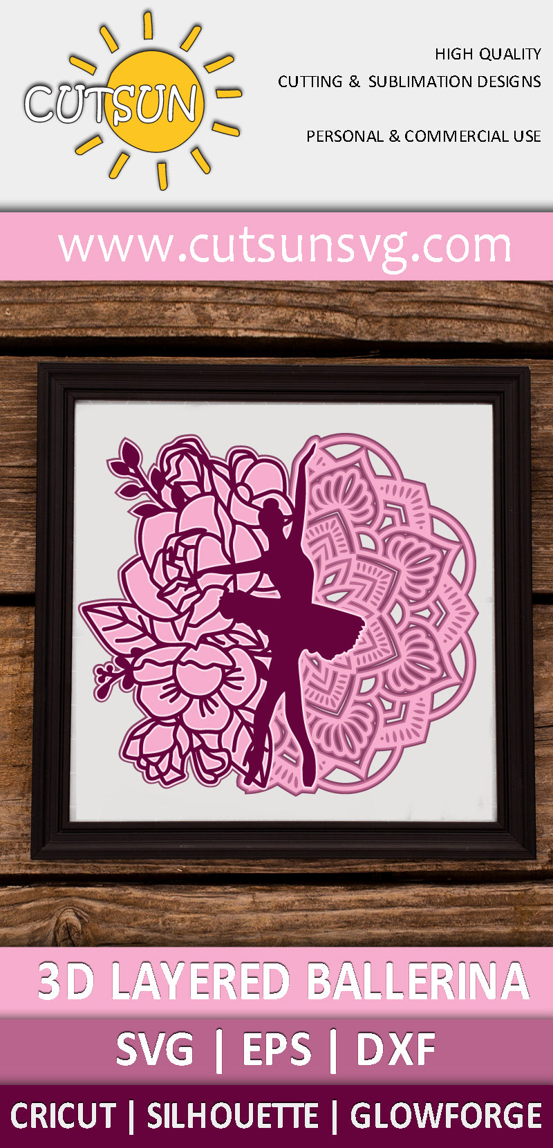 3D Layered Ballerina SVG
