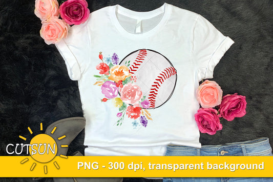 Floral Baseball sublimation design