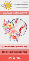 Floral Baseball sublimation design