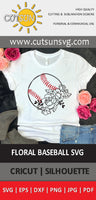 Baseball svg | Flower Baseball SVG | Floral Baseball SVG