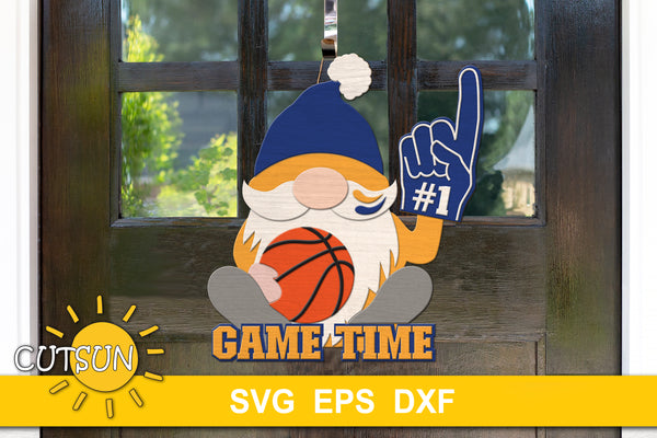 Basketball gnome door hanger svg