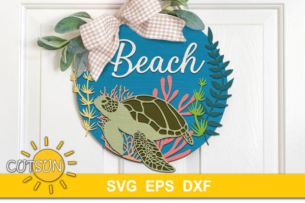 Sea turtle door hanger SVG