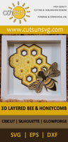 3D layered Bee SVG Pinterest