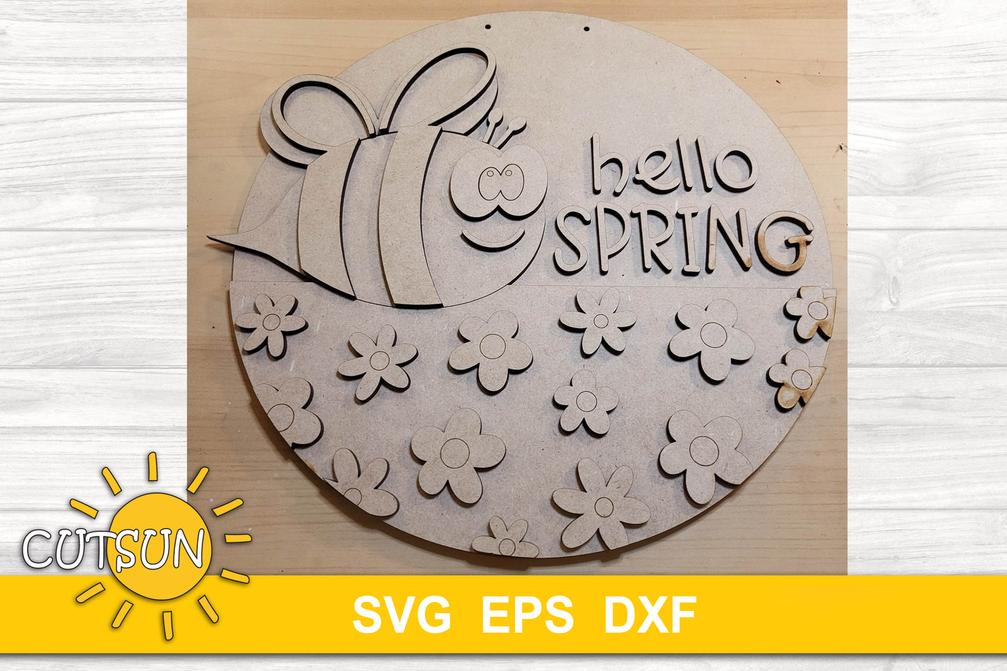 Hello Spring door hanger SVG